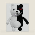 Plush Bear Anime Monokuma Doll White and Black Stuffed for Costume Cosplay 9.84 inch Black