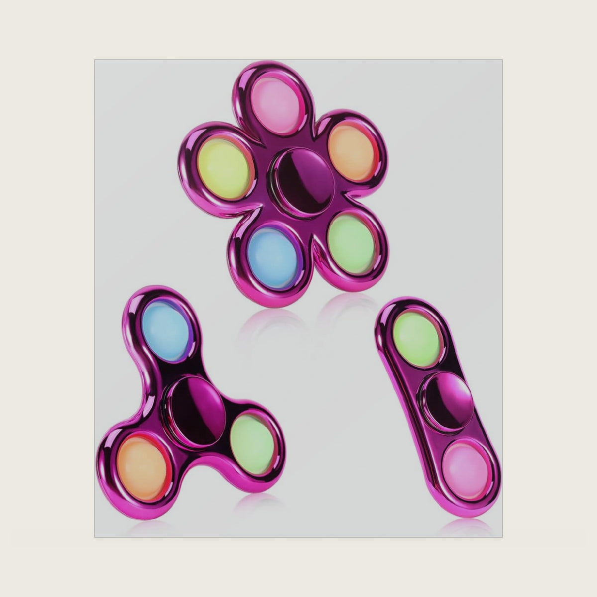 FIGROL 3 Pack Pop Fidget Spinners Stocking Stuffers. Sensory Fidget Toys for Kids, Teens, Boys & Girls