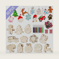 60PCS DIY Wooden Christmas Ornaments, Christmas Crafts for Kids Adults