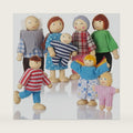Jzszera Wooden Doll House People of 8 Figures, Dolls Family Set for Girls Toddler Kids Dollhouse Accessories Toy
