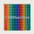 AK-SHIP 7.8in Big Size P0pp Math Toys , Rainbow Square Fidget Ttoy 100bubbles Stress Relieving Fidget Game for Teachers to Create Kinds of Math Manipulatives【with 1-100 Numbers Tables】