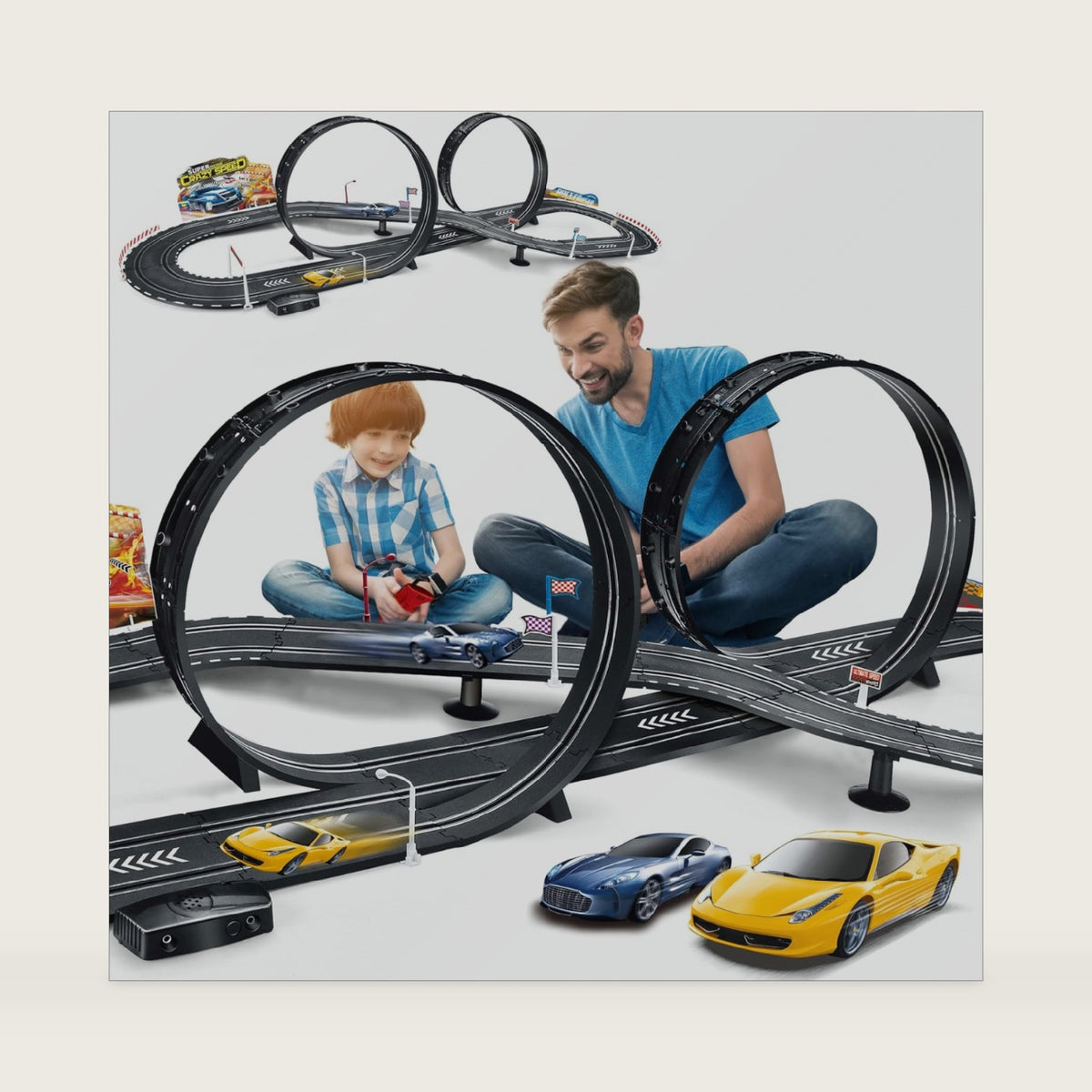 Kids Toy-Electric Powered Slot Car Race Track Set Boys Toys for 6 7 8-12 Years Old Boy Girl Best Gifts