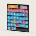REGELETO Large 44 Pockets Calendar Pocket Chart for Classroom with 85 Cards, Size:25” X 24” Monthly Calendar and Weather Black Pocket Chart for Students Learning for Home or School (44 Pockets)