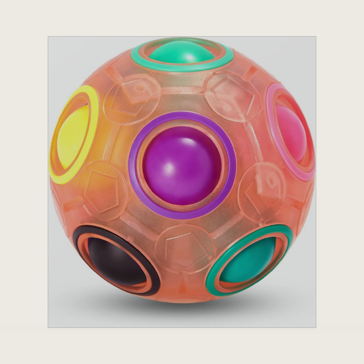 Vdealen Magic Rainbow Puzzle Ball, Fidget Ball Puzzle Brain Teaser Fidget Toy for Boys & Girls- Birthday Party Easter Valentines Christmas Stocking Stuffers for Kids Teen & Adults(Pink)