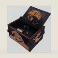 Youtang Music Box Clockwork Halloween Christmas Painted Wind Up Musical Box Laser Engraved Wood Musical Gifts for Fans (Yellow-Black-Windup)