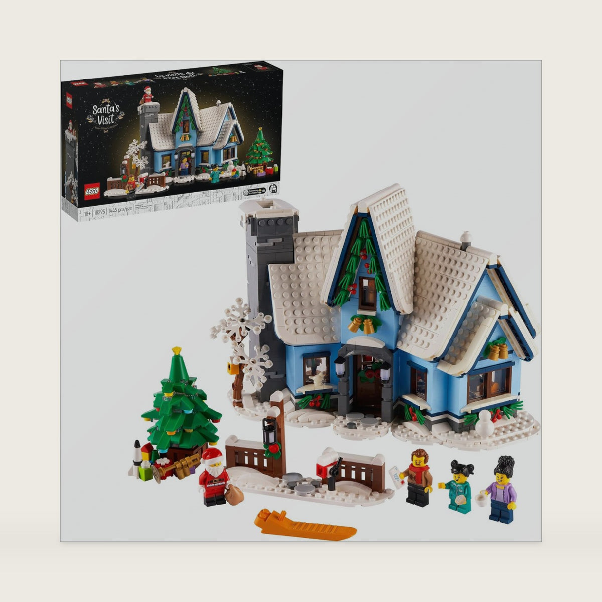 LEGO Icons Santa’s Visit 10293 Christmas House Model Building Set for Adults and Families, Festive Home Décor with Xmas Tree, Gift Idea