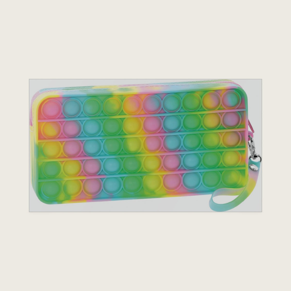 iscream Silicone Popper Zip Closure 7.75" Pencil Case - Spring Swirl