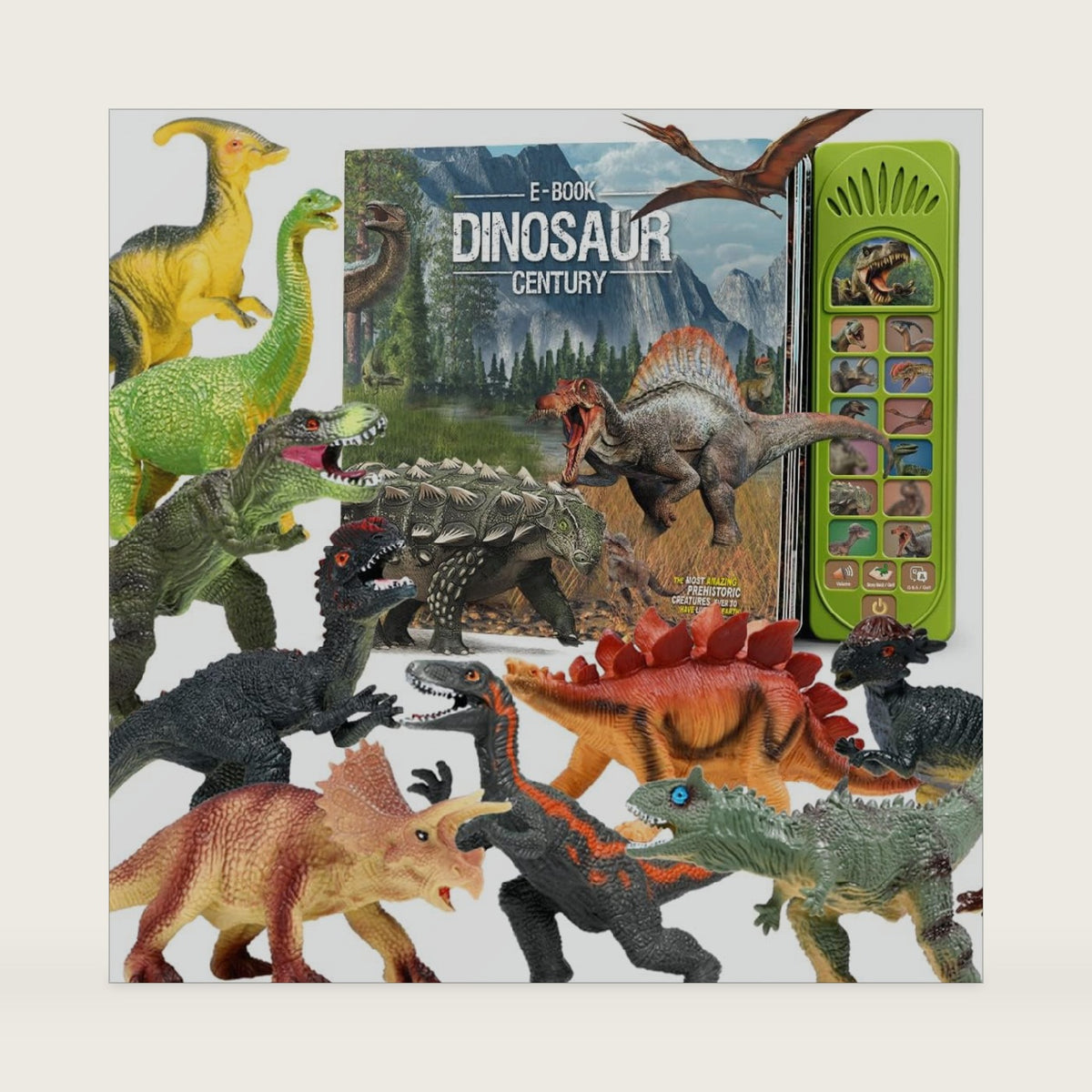 FRUSE Dinosaur Toys for Kids 3-5 with Interactive Dinosaur Sound Book