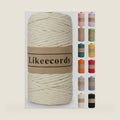 4mm Single Strand Macrame Cord Rope 80m Handmade Decorations Softer Natural Cotton Bohemia DIY Wall Hanging Plant Hanger Craft Making Knitting Cord Rope (Naturel White)
