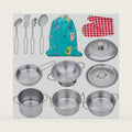 Yellora Play Pots and Pans Sets for Kids, Stainless Steel Cookware Toys Gift Set for Christmas, Pretend Play Kitchen Accessories, Role Play Educational Toys for Kids Toddlers Boys Girls