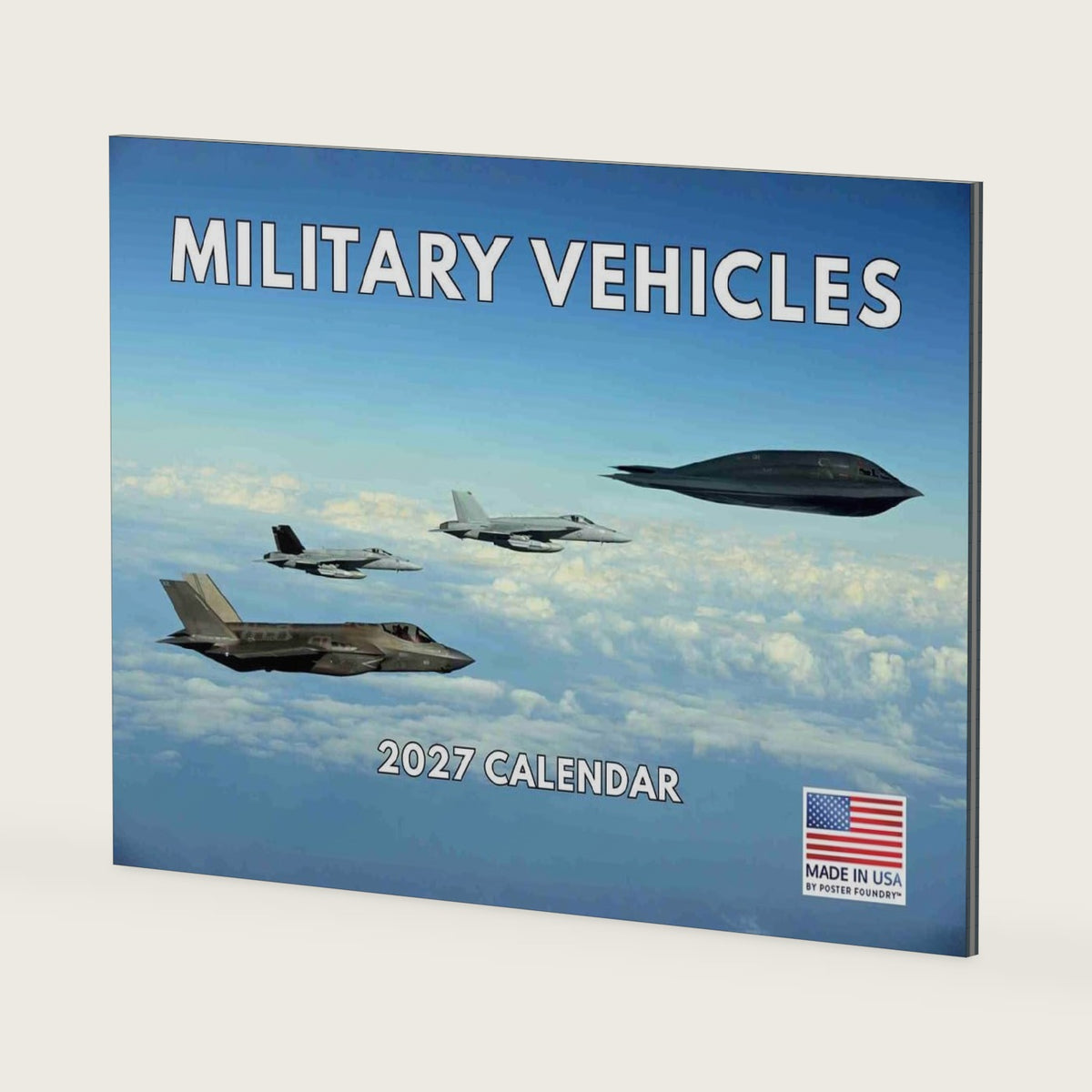 Military Calendar 2027 Navy Marine Army Vehicles Monthly Wall Calender