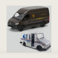 KiNSMART - UPS Mercedes-Benz Sprinter + United States Postal Mail Truck Grumman LLV 5 Inch Die Cast Metal Model Toy Van & Trucks SetOf2
