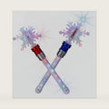 Fleeting Time Light Up Frozen Snowflake Wand- Snowflake Spinning Wands,Magic Wand Rotating Toy for Girls and Boys, Magic Princess Sensory Toys,Christmas & Birthday Gift (Red+Blue)