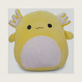 Official KellyToy Squishmallow Treyton Axoltl Yellow 12-inch Plush Pillow