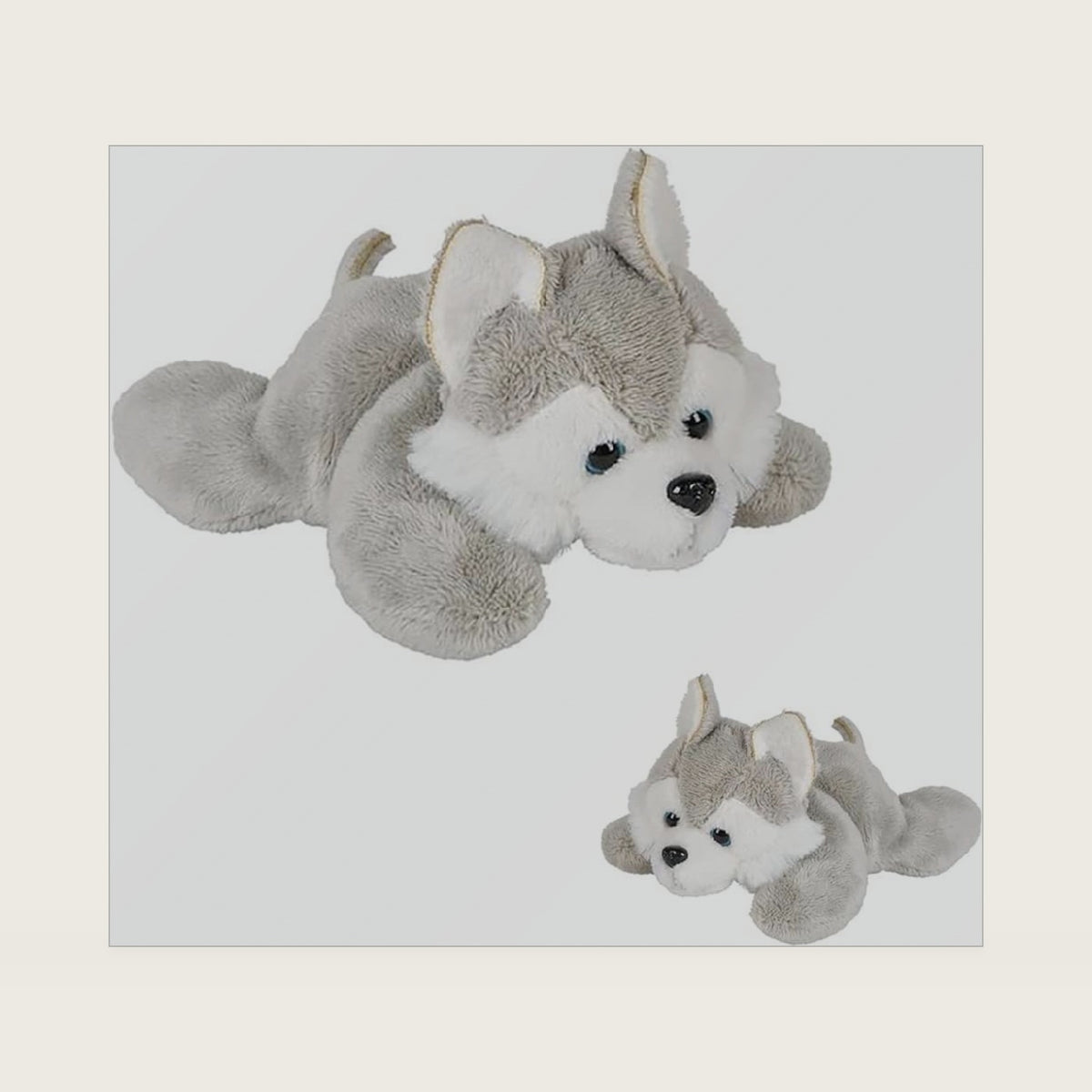 The Dreidel Company Plush Wolf Mighty Mights, 3.5" Inch Plush Stuffed, Super Soft and Cuddly Animal Toys, Classroom Decorations, Boys and Girls (Wolf)