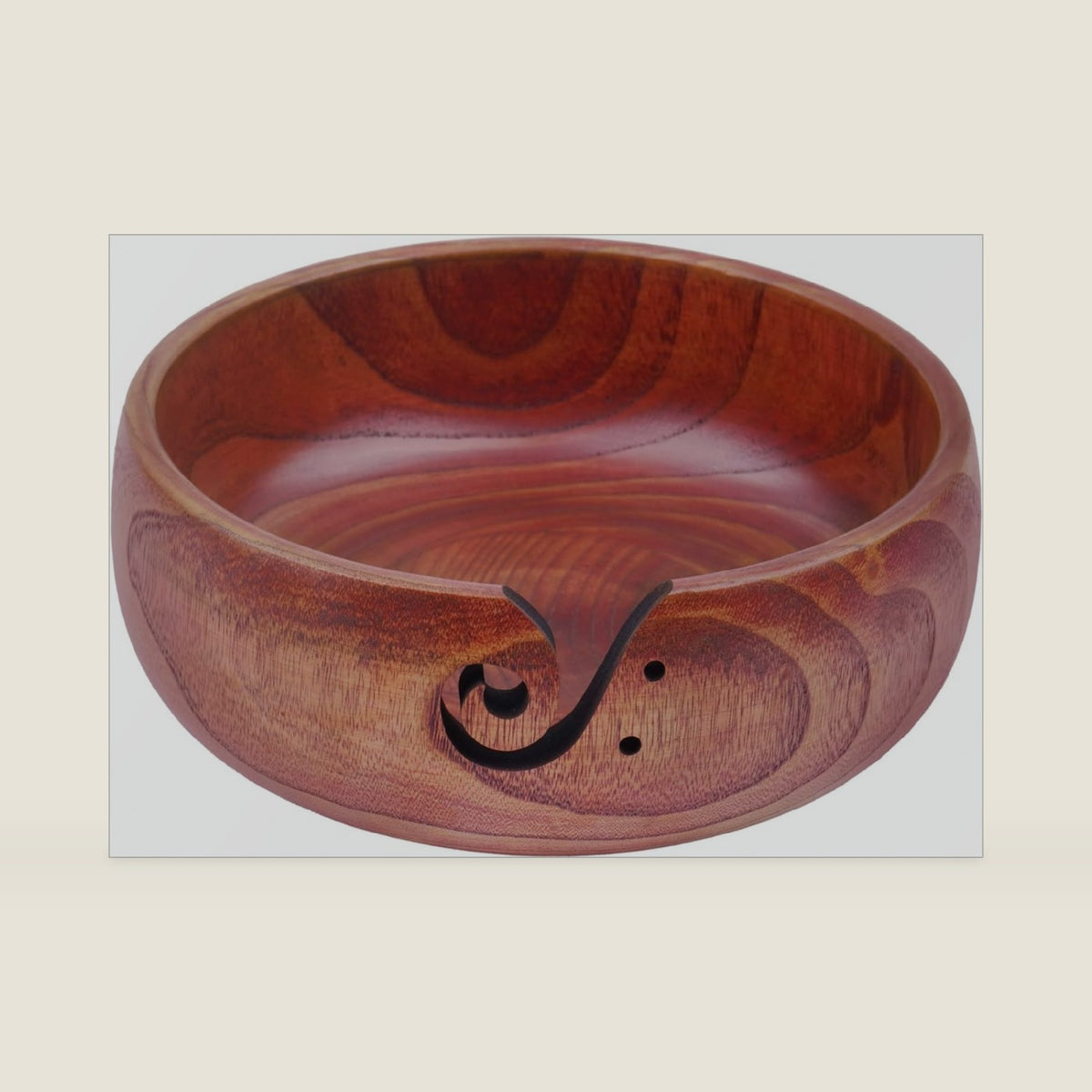 Weabetfu Extra Large Rosewood Yarn Bowl with Spiral Groove and Hole,8" x 3"