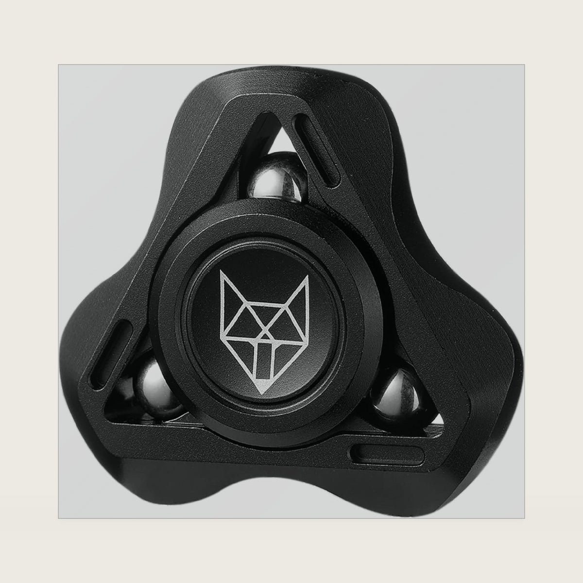 Freelove Upgraded Fox Tri 1.8'' Fidget Spinner with Steel Beads, Luminous Metal Spinners Toys for Adults, Premium Bearing 2~4 Min, Autism Sensory ADHD Anxiety Focus Meditation, Aluminum Alloy, Black