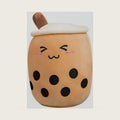 VHYHCY Cute Stuffed Boba Plush Bubble Tea Plushie Pillow Milk Tea Cup Pillow Food Plushie, Soft Hugging Plush Toy for Kids(Closed Eyes, 9.4 inch)