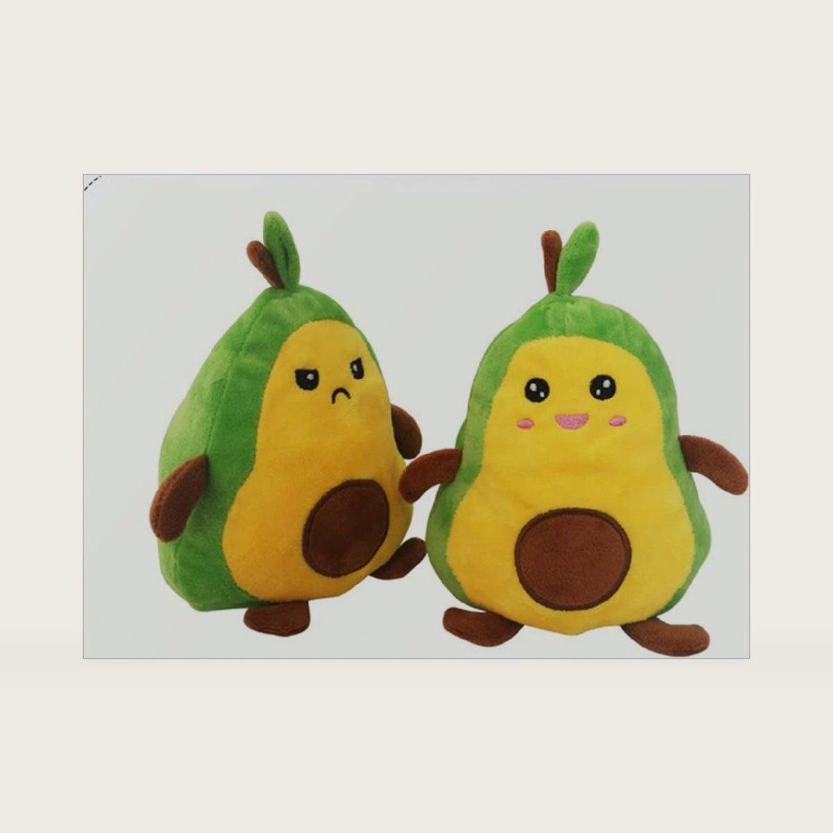 OUKEYI Avocado Plushie Toy Figure Stuffed Toy Double-Sided Mood Plushie Yellow and Green