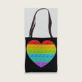 Pop It Fidget Heart Simple Dimple Colorful Rainbow Children Tote Bag