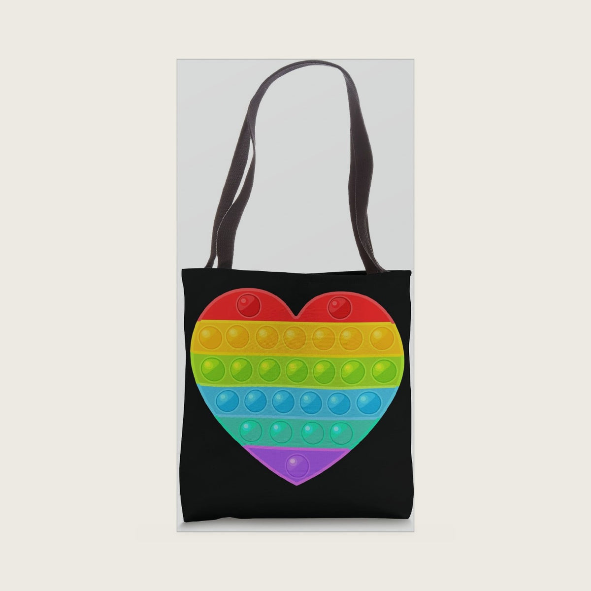 Pop It Fidget Heart Simple Dimple Colorful Rainbow Children Tote Bag