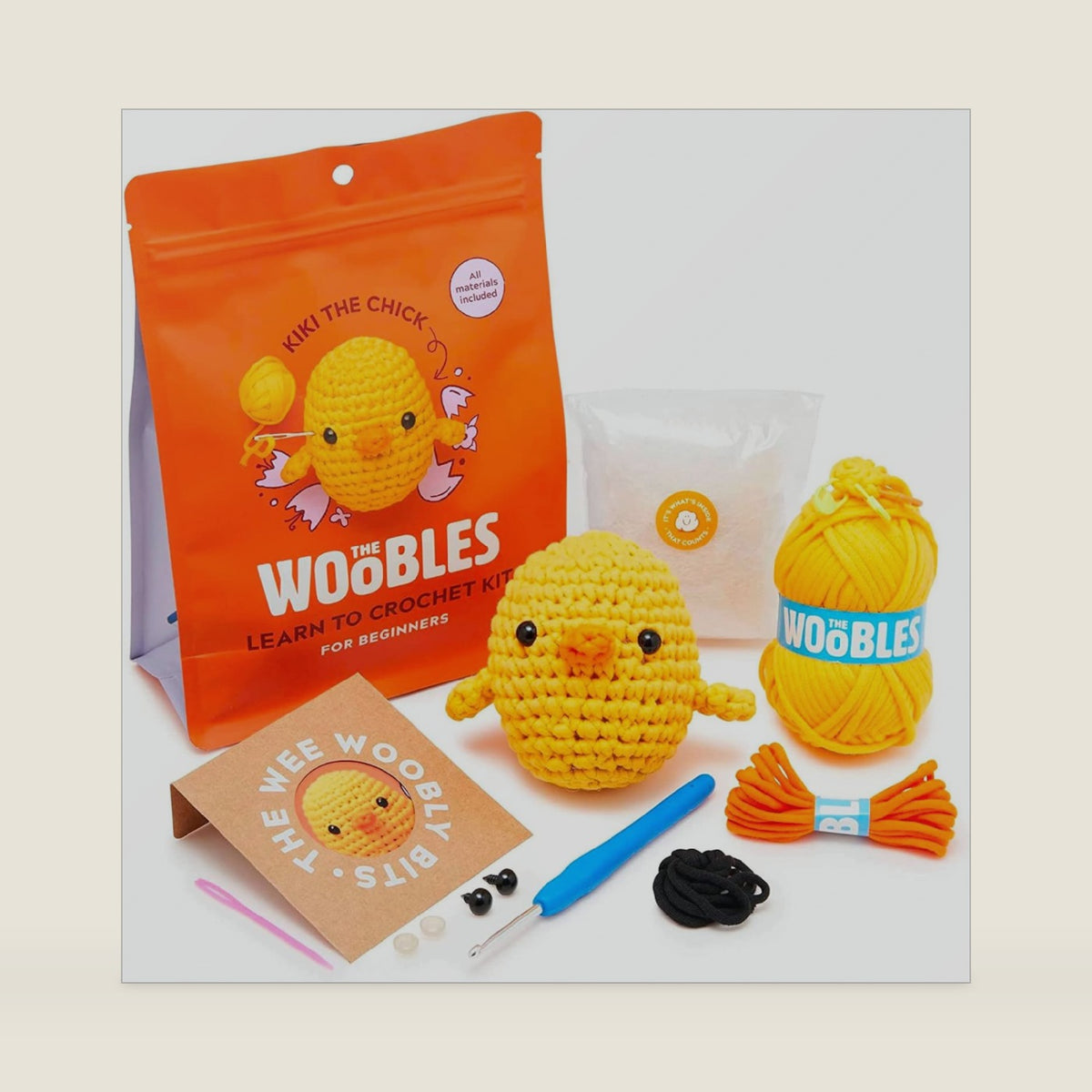 The Woobles Crochet Kit for Beginners (Kiki the Chick)