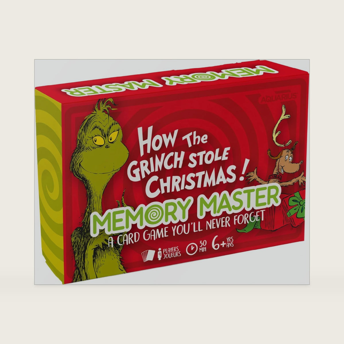 AQUARIUS Grinch Memory Master Card Game, Christmas Matching Family Party Game for Kids Teens Adults, Officially Licensed, Ages 6+