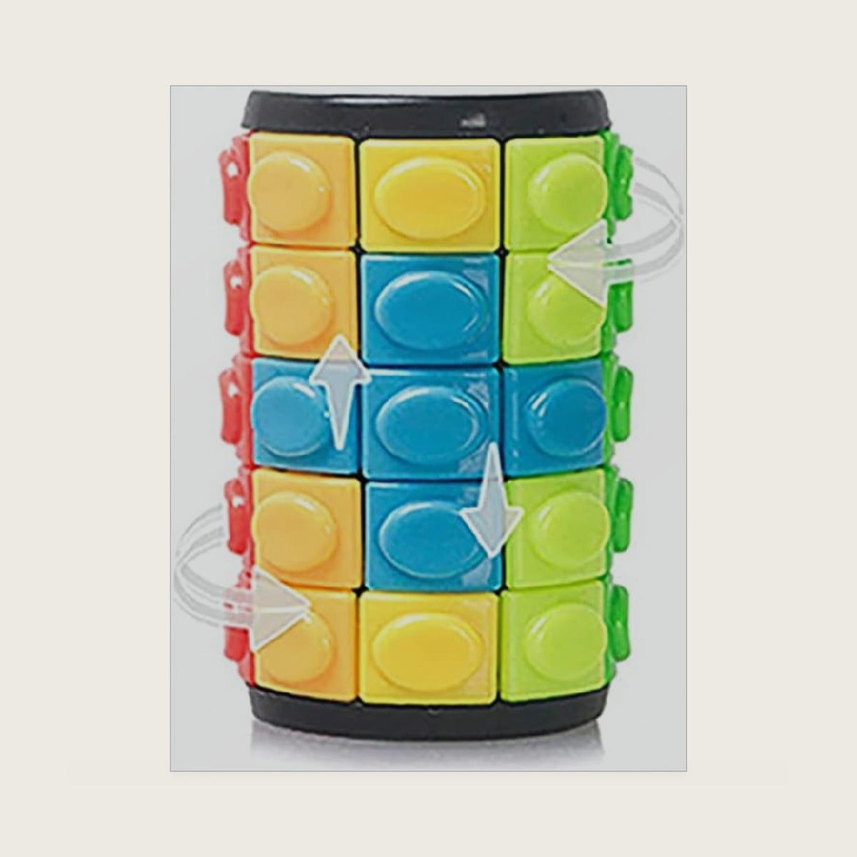 Magic 3D Puzzle Cube Rainbow Fidget Toy 5 Layers Rotate Slide Cylinder Game