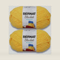Bernat Blanket Brights Chenille Crochet Yarn, School Bus Yellow, 2-Pack