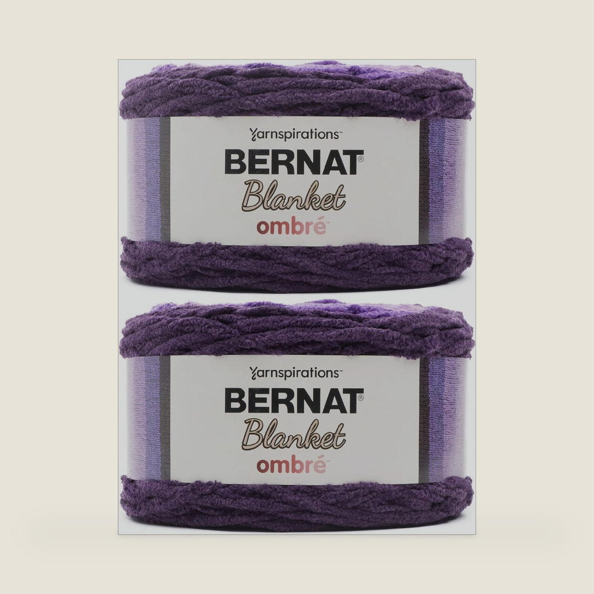 Bernat Blanket Ombre Yarn for Crocheting Soft, Eggplant, 2-Pack