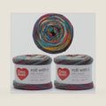 Red Heart Roll with It Melange Yarn for Crocheting, Showtime, 3-Pack