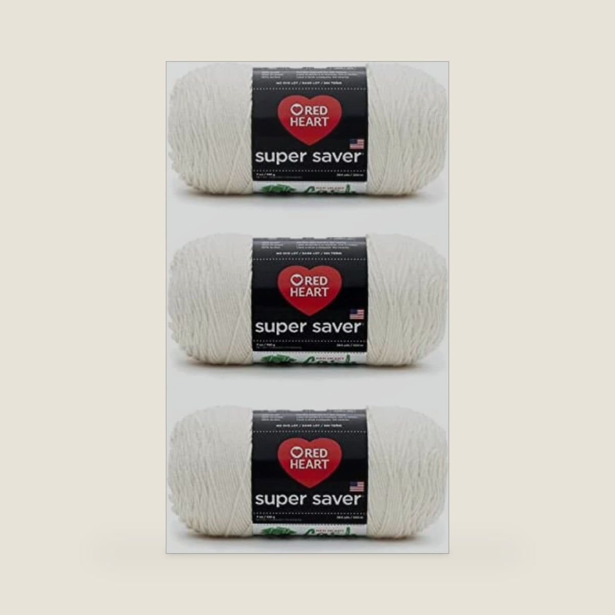 RED HEART Super Saver 3-Pack yarn, ARAN 3 Pack