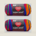 Red Heart Super Saver Jumbo Yarn for Crocheting, Favorite Stripe, 2-Pack