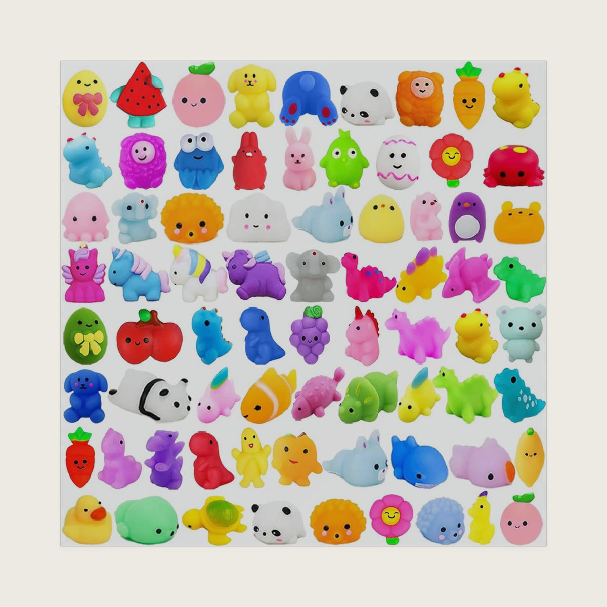 SUNPROUND 130Pcs Mochi Squishy Toys, Kawaii Squishies, Mini Fidget Toys Bulk for Kids, Party Favors Class Prizes Valentines Day Easter Egg Fillers,Christmas Goodies Bag Stuffers for Boys Girls