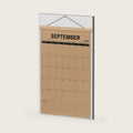 2026 Rustic Style Retro Calendar Planner Wall Desk Kraft Paper Monthly September 2026 -February 2028 With Vintage Wood Frame 16.5x12''
