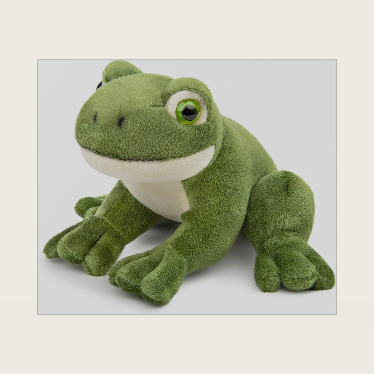 Simulation Frog Plush Toy - 6.3" Lifelike Green Frog Stuffed Animals Reptilian Plushie Toys, Super Soft Plush Dolls for Kids Stuffed Toys, Gifts for Kids