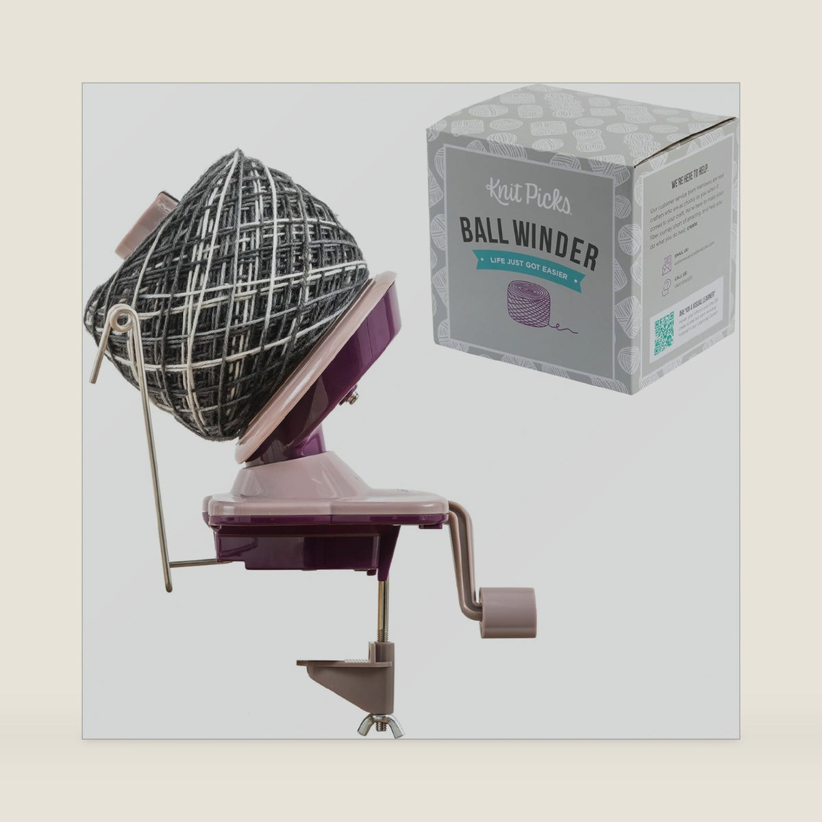 Knit Picks Yarn Ball Winder for Knitting and Crocheting (Purple)