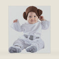 Star Wars Princess Leia Official Infant Deluxe Costume - Premium Printed Jumpsuit with Attached Booties and Cap