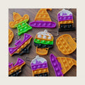 Halloween Party Favors - 24 Mini Pop Bubbles Bulk with Keychain for Kids