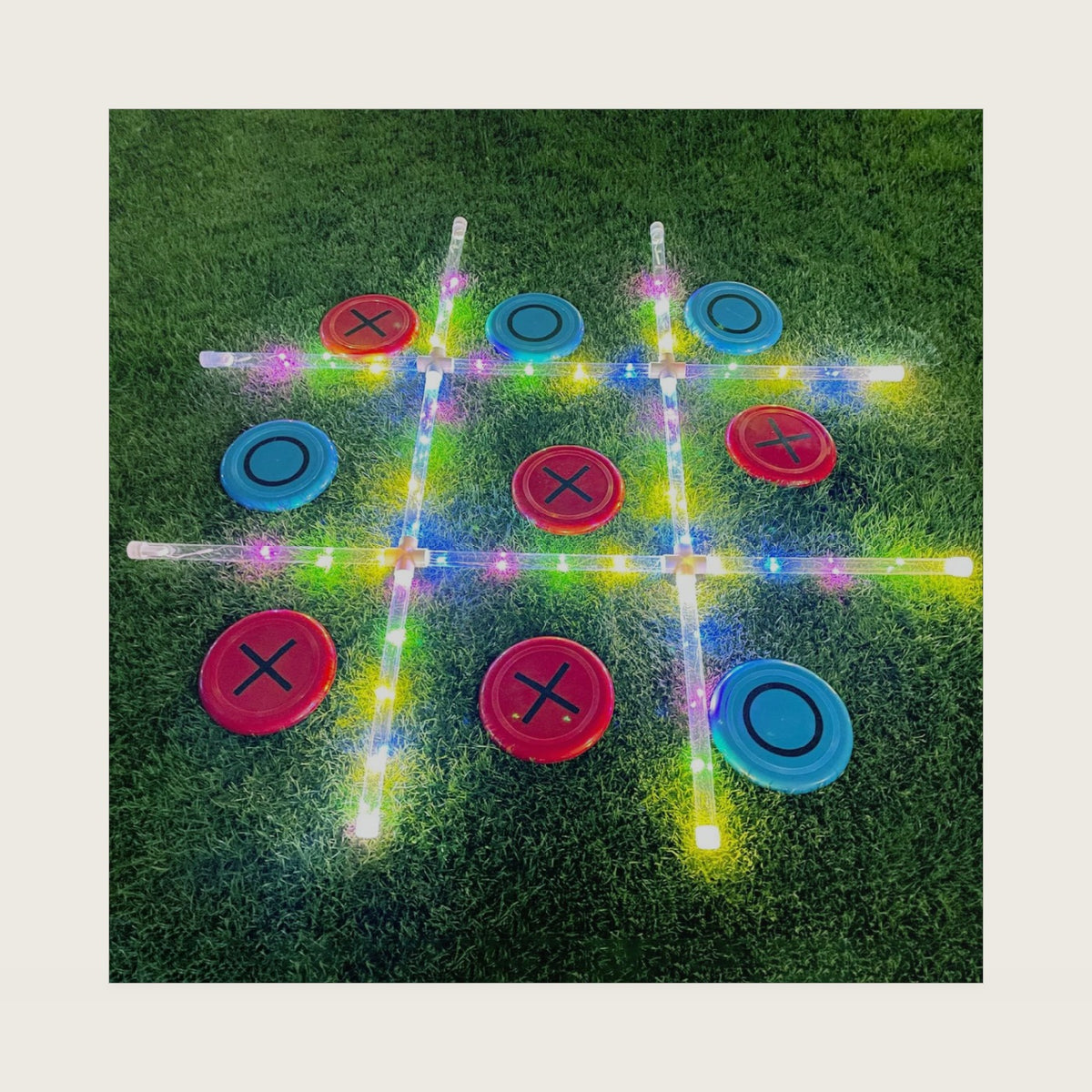 Outdoor Games Giant Tic Tac Toe, Glow in Dark Yard Lawn Toss Games