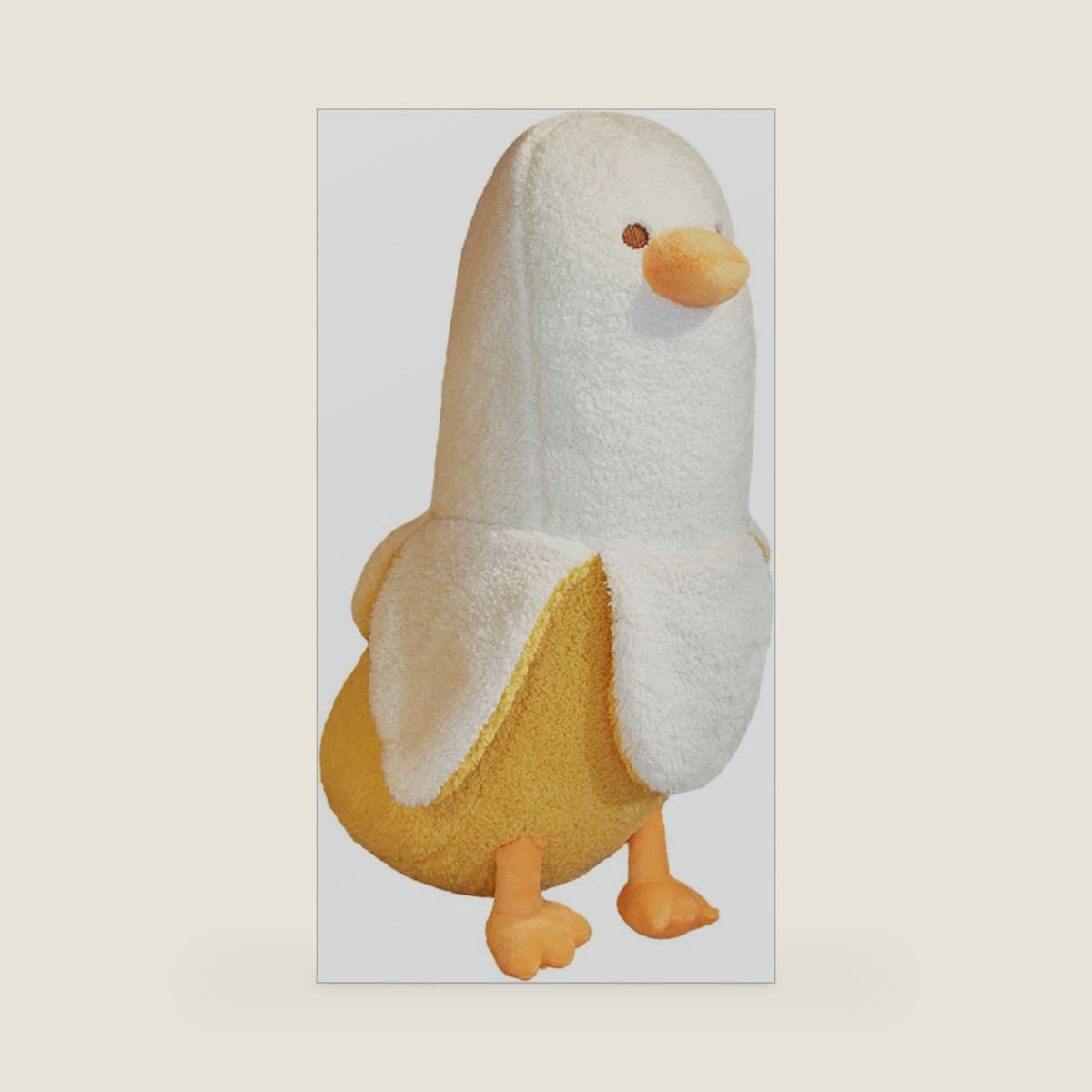 PEACH CAT Banana Duck Plush Toy Cute Plushie Hugging Plush Pillow Duck Stuffed Animal for Girls and Boys White 19.7"
