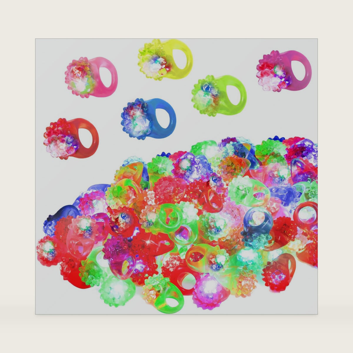 Cosweet 48/108Pcs LED Light Up Rings for Kids Adults Halloween Party Favors