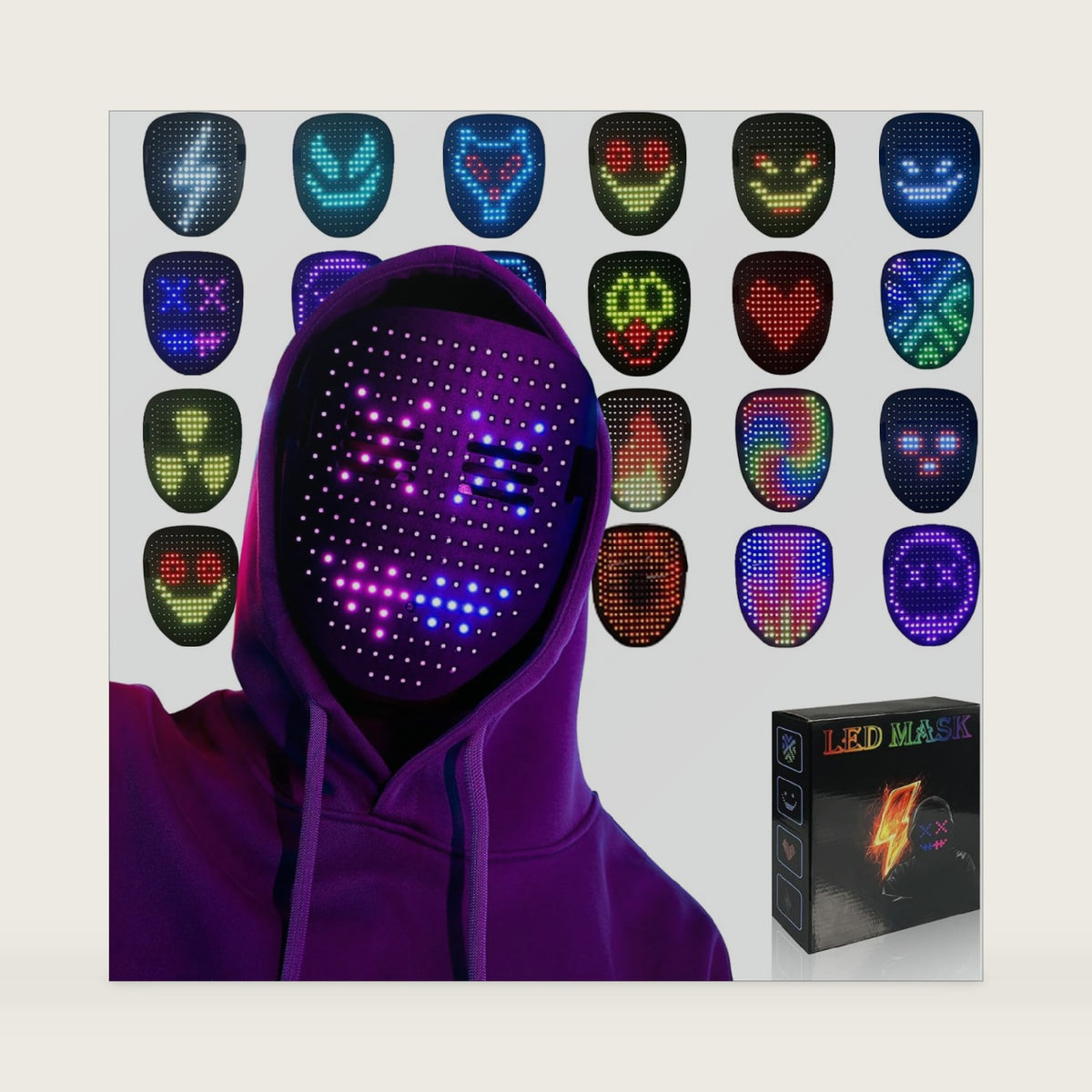 MOYACA Led Mask Light up Mask with Gesture Sensing, Cool Toys Men Boys Gift