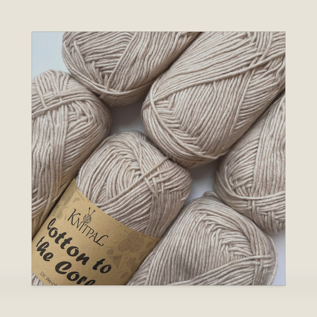 Cotton to The Core #3 DK Cotton Yarn, 6-Pack (852Yds/300G), Almond Tan