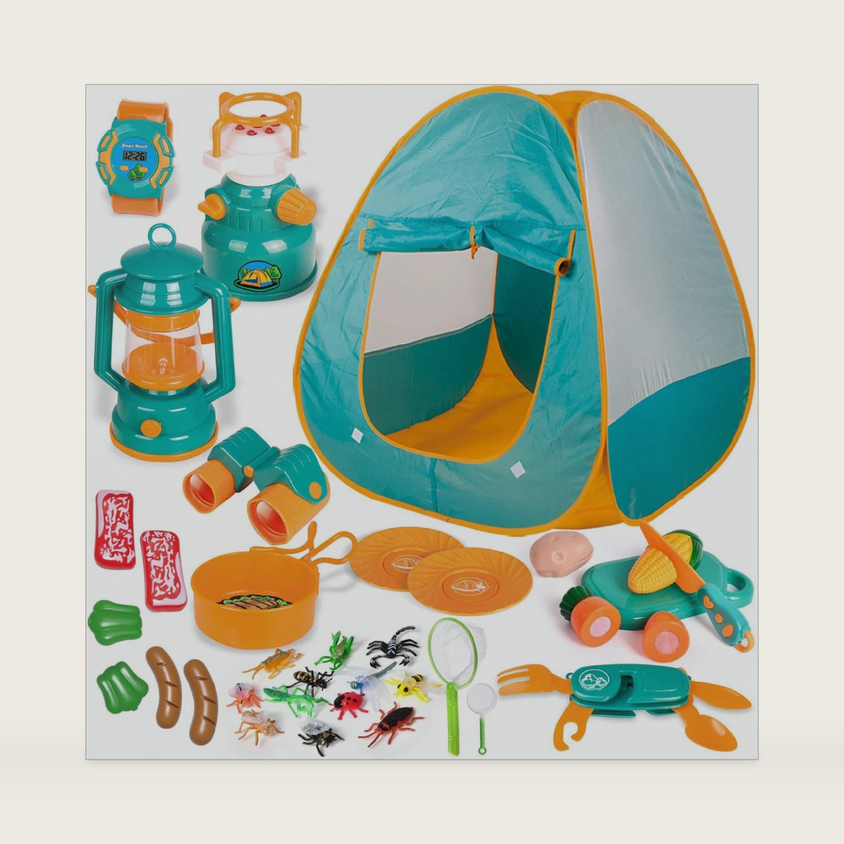 FUN LITTLE TOYS Kids Camping Set with Pop Up Play Tent Camping Toys
