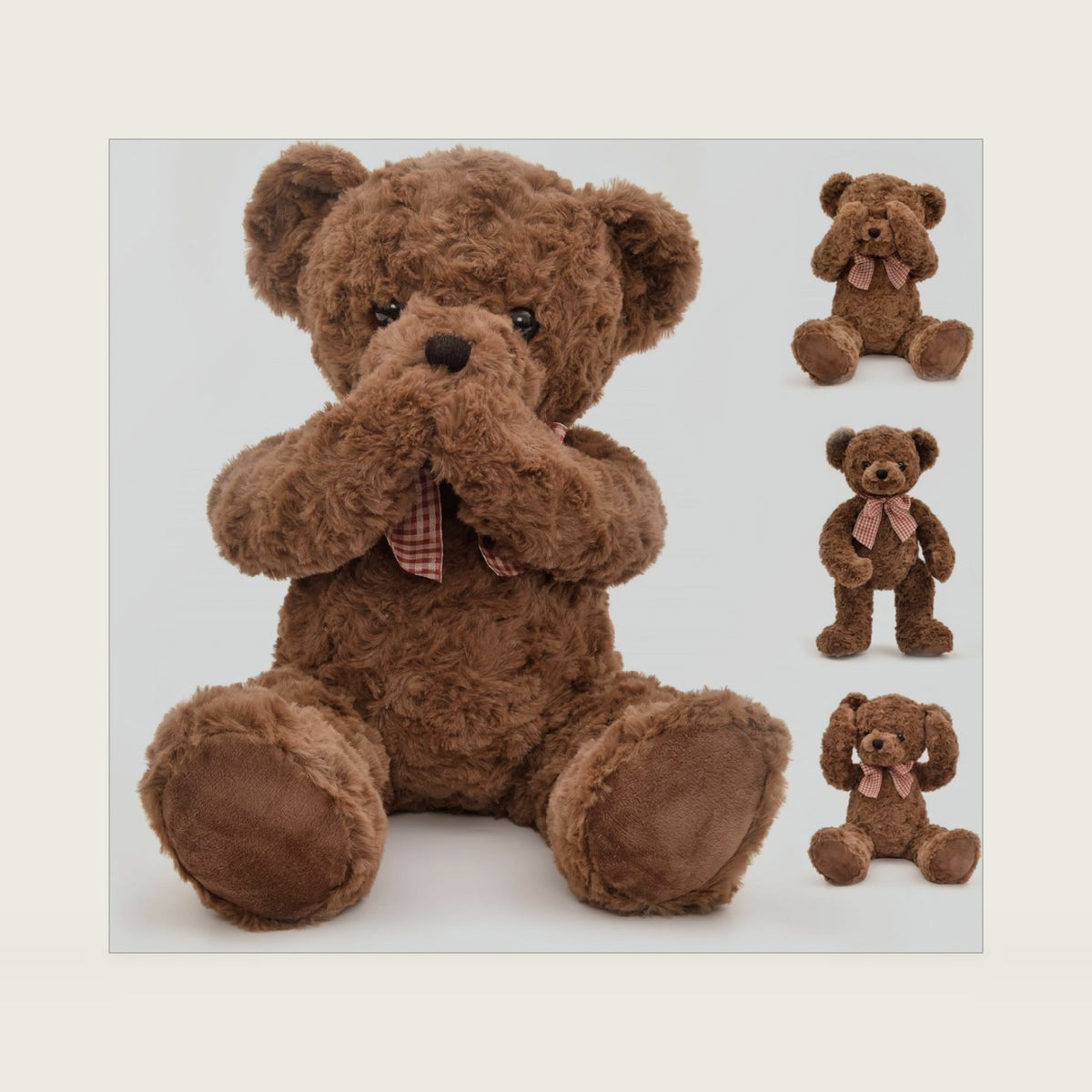 suepcuddly 20" Posed Teddy Bear Stuffed Animal Cute Plush Toy for Girl Kids (Dark Brown)