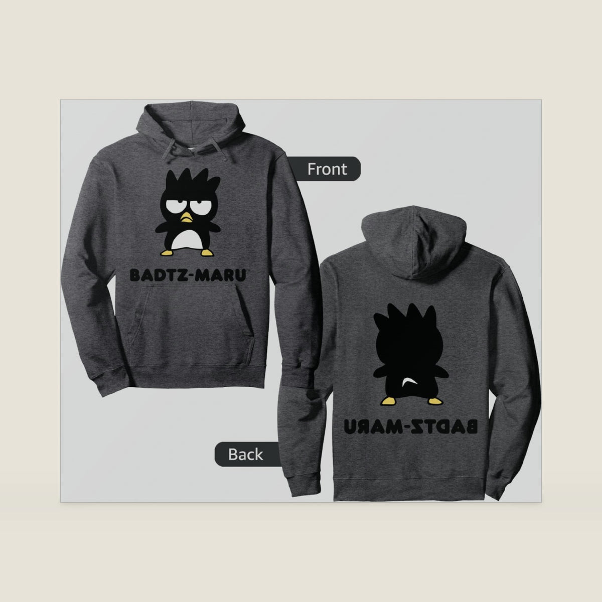 Badtz-maru Character Front and Back Pullover Hoodie Small