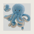JOSON Cute Octopus Plush Toys, Soft Octopus Stuffed Animals, Girls and Boys Adult Birthday (16 Inch, Blue)