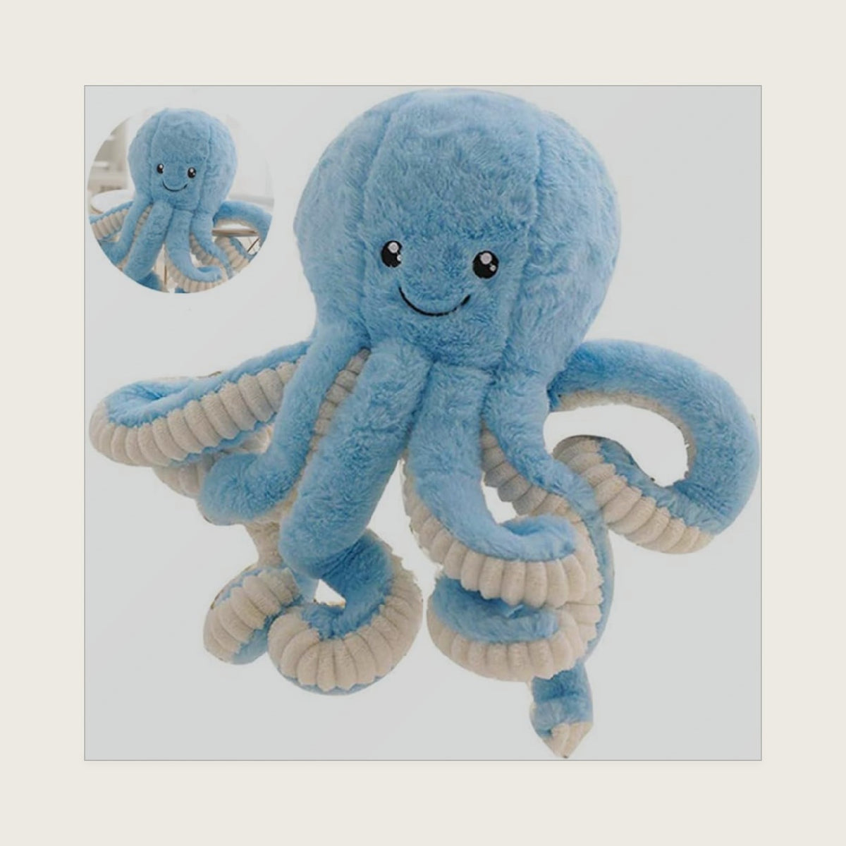 JOSON Cute Octopus Plush Toys, Soft Octopus Stuffed Animals, Girls and Boys Adult Birthday (16 Inch, Blue)