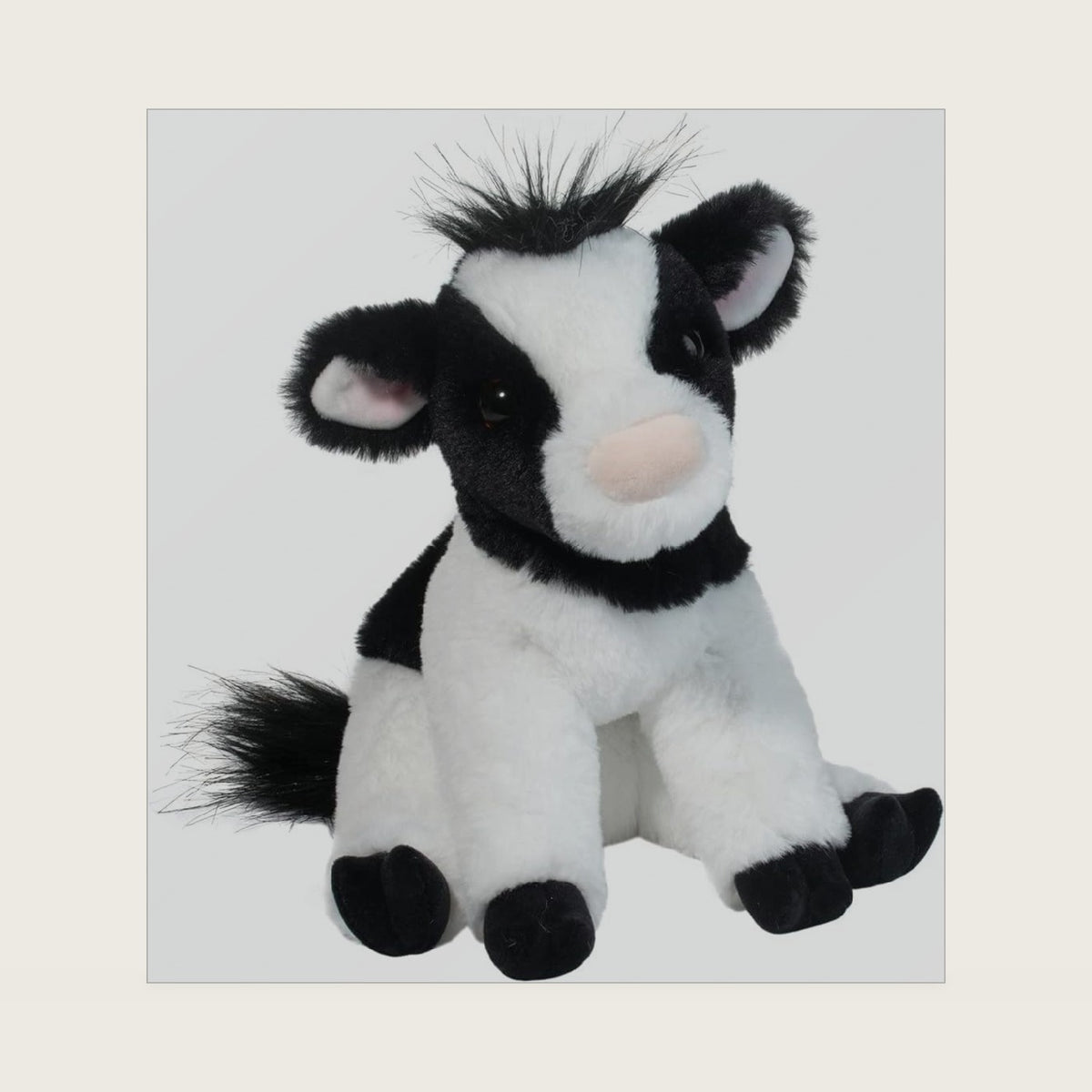 Elsie Soft Cow Plush Stuffed Animal, 9 Inch Realistic Farm Animal Toy – Soft Black & White Cow Plush for Kids, Gifts & Collectors